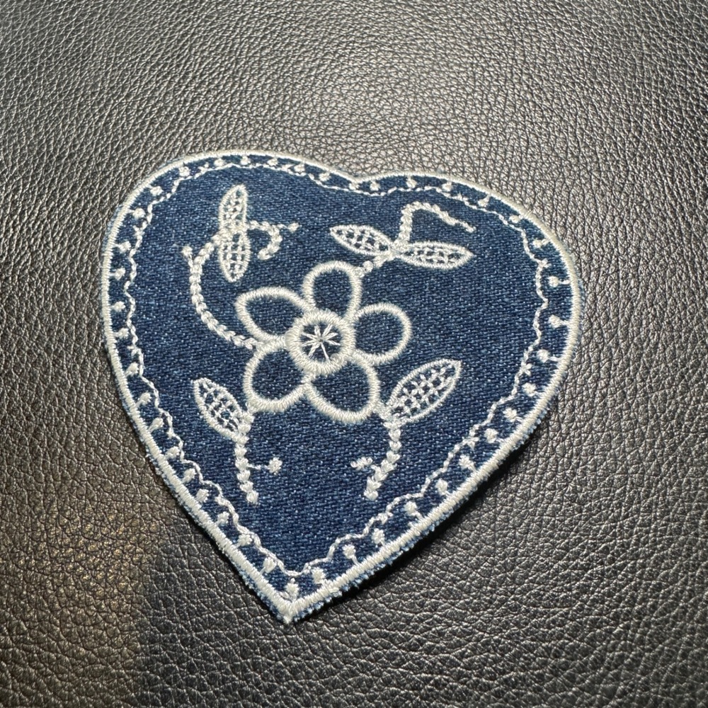 Heart Western Boho Iron On Patch Embroidered Floral Vine Denim for Cowgirl‎ DIY